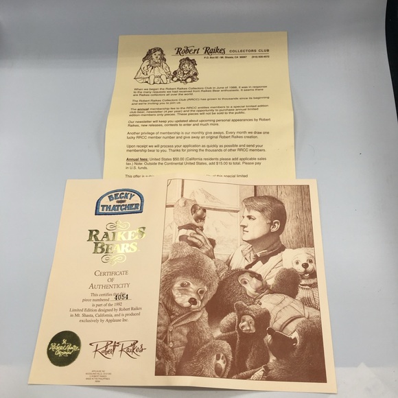 VTG 1992 Robert Raikes “Buttercup” 13” Wood Face & Feet Rabbit Original Box - Picture 11 of 11